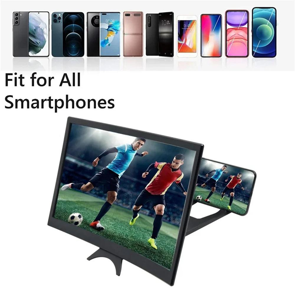 Curved Screen Display 3D HD Mobile Phone Screen Magnifier Movie Video Amplifier Holder Enlarger Smart Phone Magnifying 12 Inch