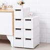 Drawer Storage Cabinet with Invisible Wheels Stackable Design Large Capacity Easy To Pull-Out Rolling Organizer Cart
