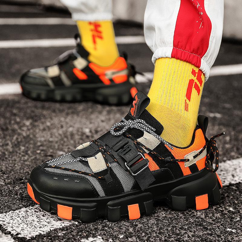 2024 Новые мужские кроссовки на толстой подошве с дышащей сеткой Повседневная спортивная обувь Молодежный тренд Обувь для увеличения роста для пап