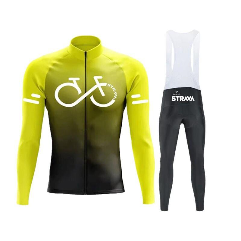 Unisex Cycling Jersey Set Long Sleeve Quick Dry Mountain Road Bike Apparel Sportswear