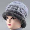 Шапка кроличий мех защита ушей теплая осенне-зимняя вязаная шапка ветрозащитная бархатная женская холодостойкая шерстяная шапка