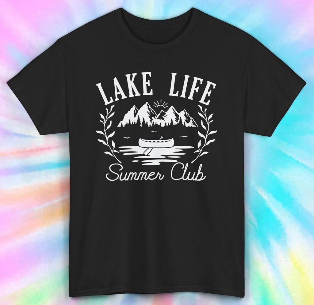 Lake Life Summer Club Tshirt Outdoors Canoe Camping Tee S5xl