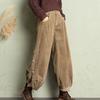 Брюки для женщин Эластичные с высокой талией Длинные брюки Большого размера Утепленные Эластичные Свободные и Стройнящие Универсальные Повседневные Брюки с широкими штанинами