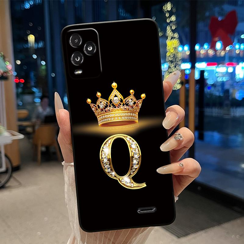 Crown Initial Letter Black Case For BLU View 5 Pro Protective Soft Silicone Shockproof Casing For BLU View 5 Pro Back Cover