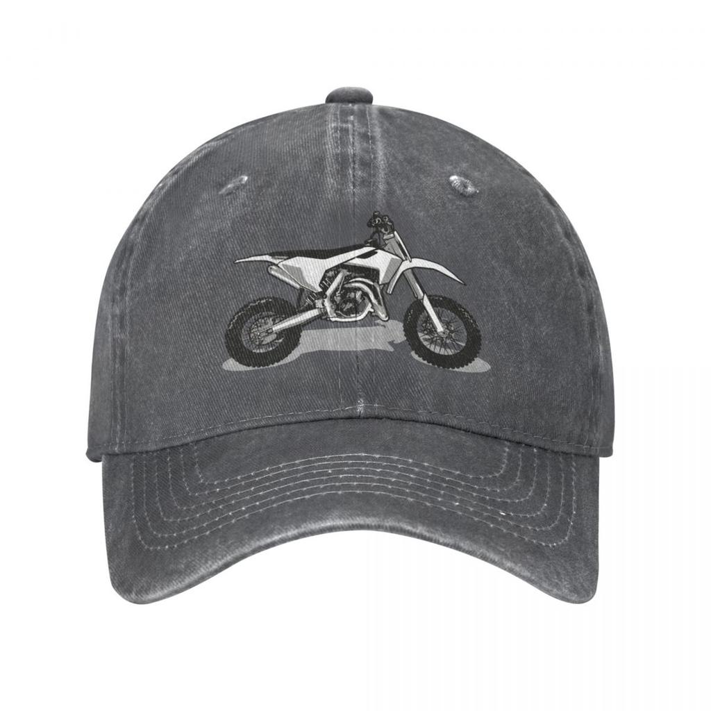 Motocross // Monochromatic Grey and Black and White Motorcycles Baseball Cap Dropshipping Cosplay Fashion Caps Male Women'S