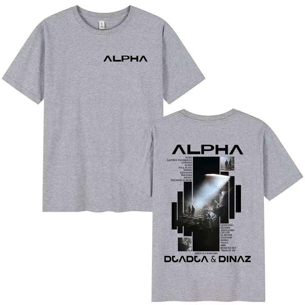 Rapper Alpha Djadja Dinaz Album 2026 Graphic TShirts Mens Hip Hop Gothic Short Sleeve T Shirt Pure Cotton Tshirt Streetwear