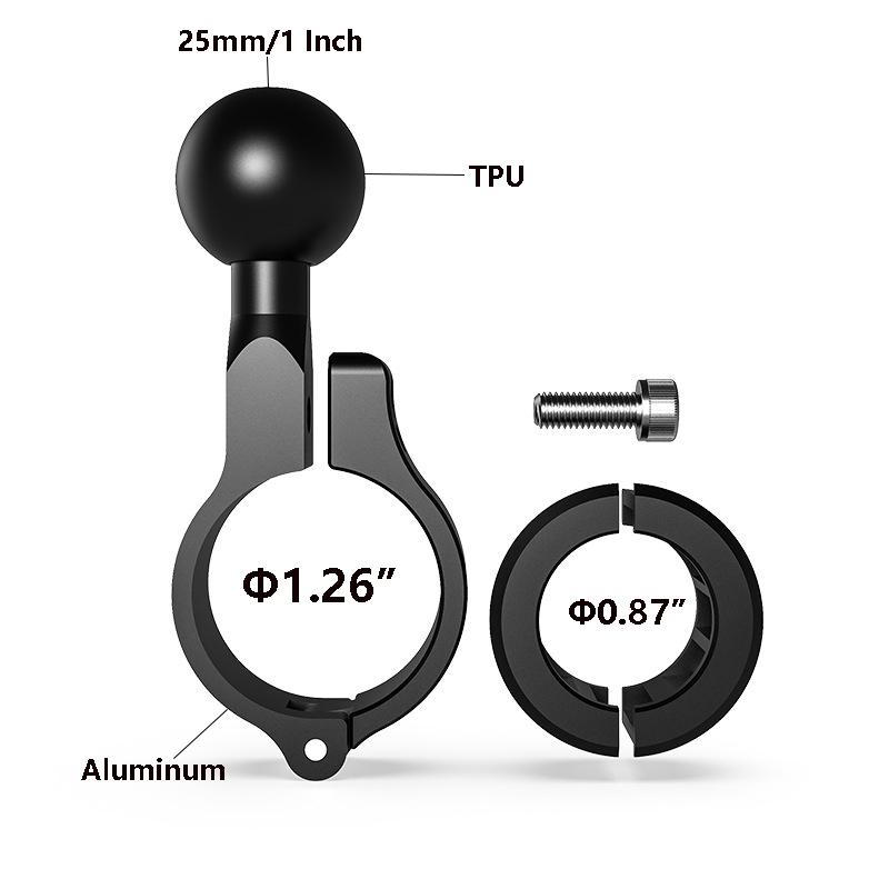 Мотоцикл Велосипед Руль Крепление Ram Поддержка База Камеры с Шаровой Головкой 1 Дюйм 25 мм для Круглого Поручня Диаметром 0,87"~1,26"