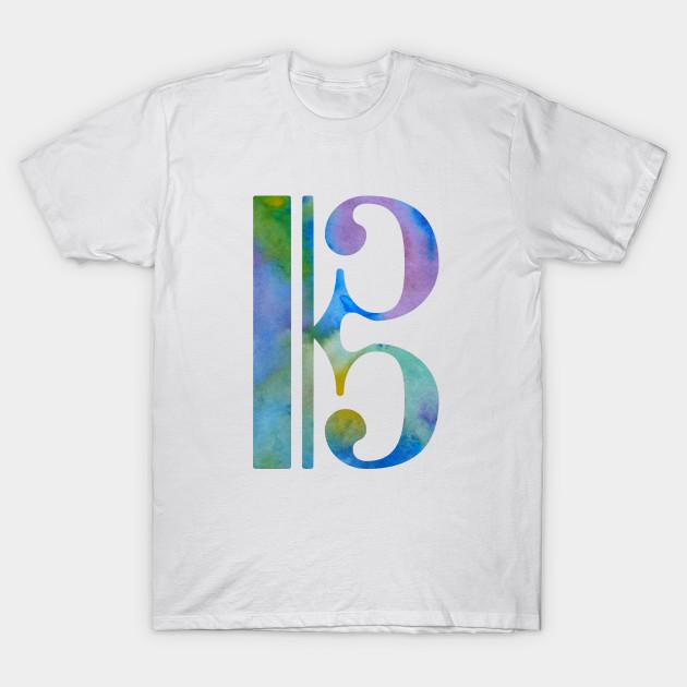 Asian Size Men Black Print T-shirt Alto Clef No-Cut Heat Transfer Print Cotton Tshirt