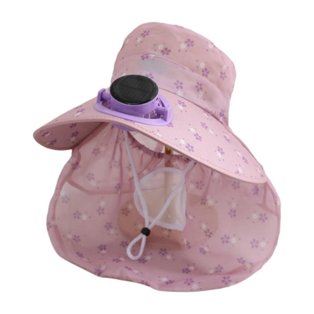 USB Charging Solar Fan Cap Anti-UV Cooling Fan Hat Women Sun Hat Fisherman Hat Summer Season