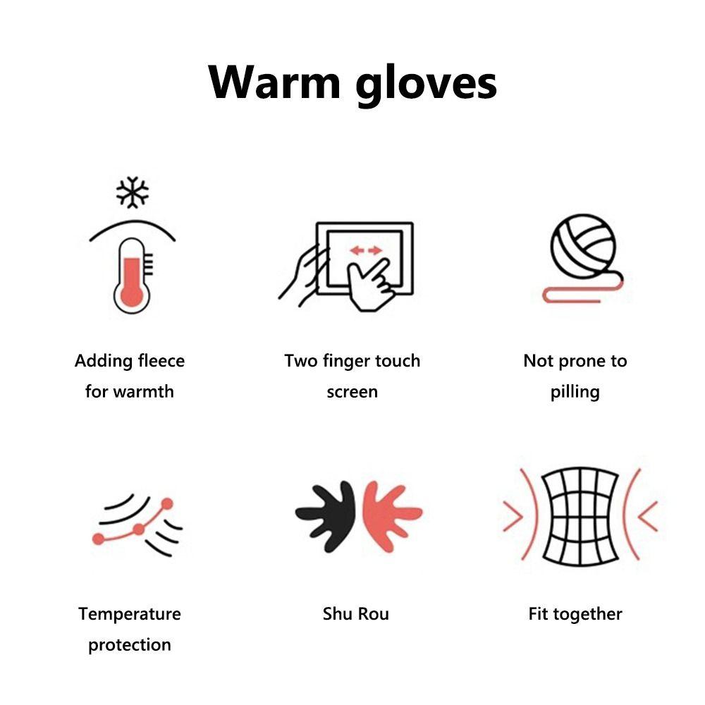 1Pair Soft Women's Gloves Cute Funny Cycling Cold Protection Gloves Warm Knitted Gloves