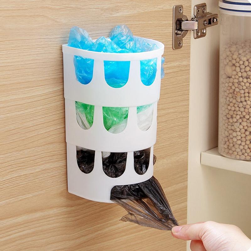 Настенный лоток для мешков для мусора, многоцелевой держатель для пластиковых пакетов