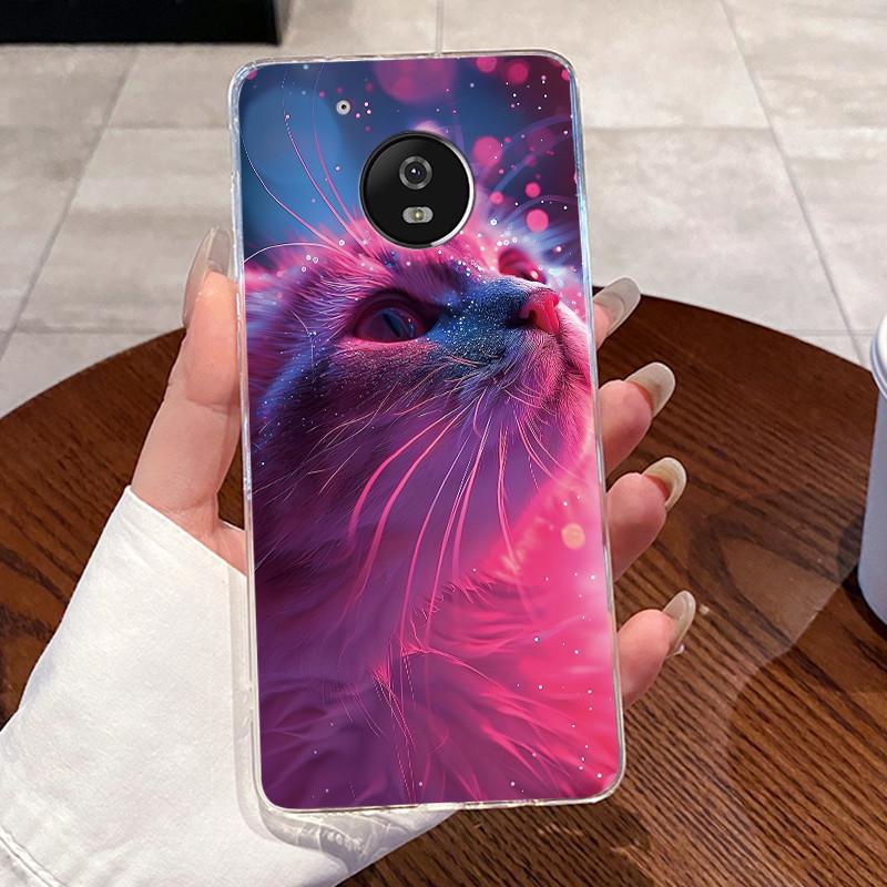 Case For Motorola Moto G5/Moto G5 Plus/Moto X 2017/Moto G5S/Moto G5S Plus Clear Silicone Soft TPU Cover Cute Cat Protective Case