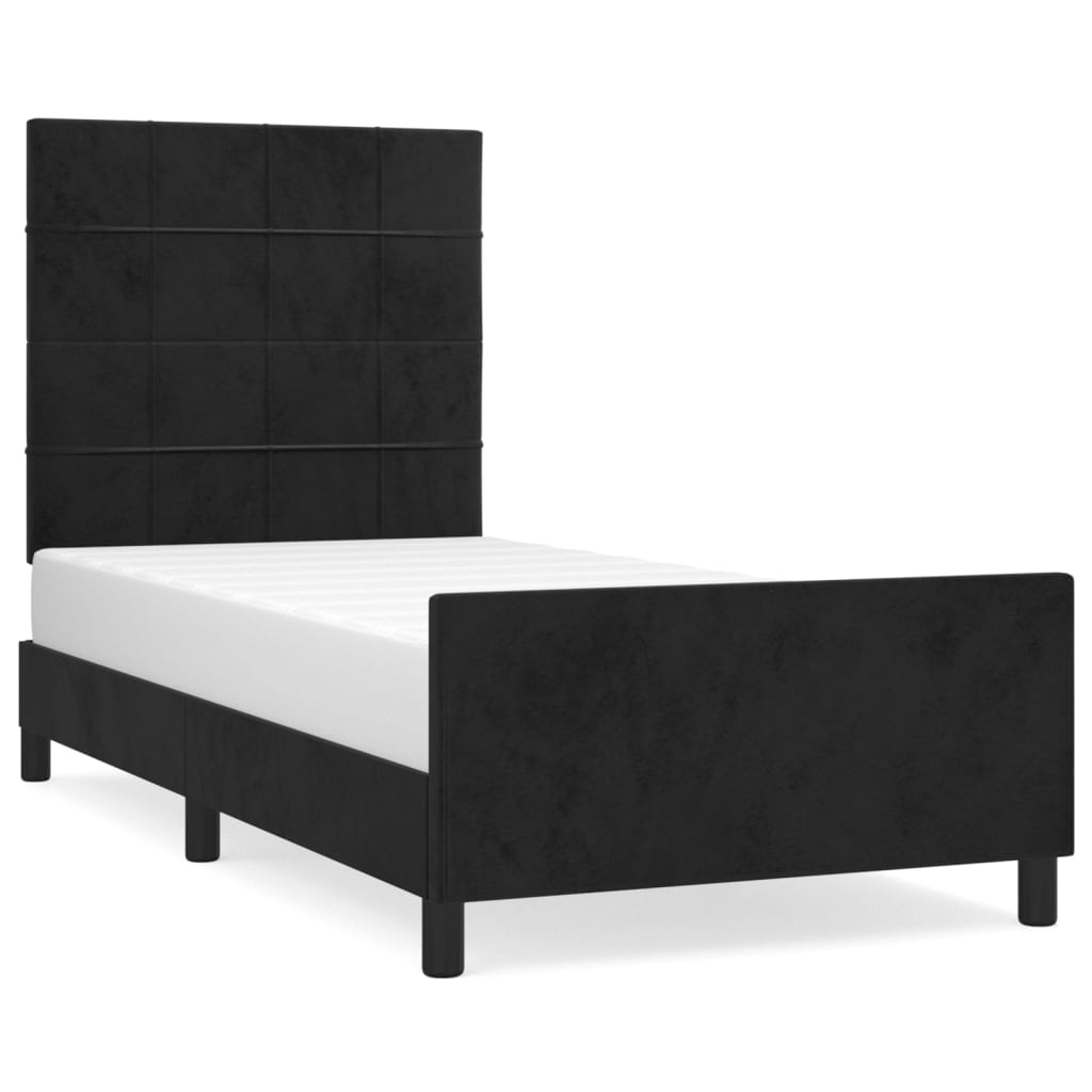 Vidaxl Каркас кровати с изголовьем, черный, 80x200 см, бархатный