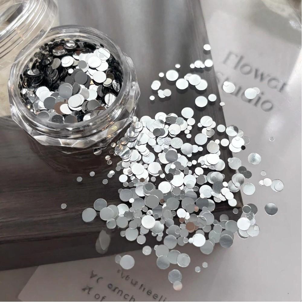Mini Round Polka Dot Glitter Nail Art Decorations DIY Round Sequined Patchwork Nail Art  Salon Use