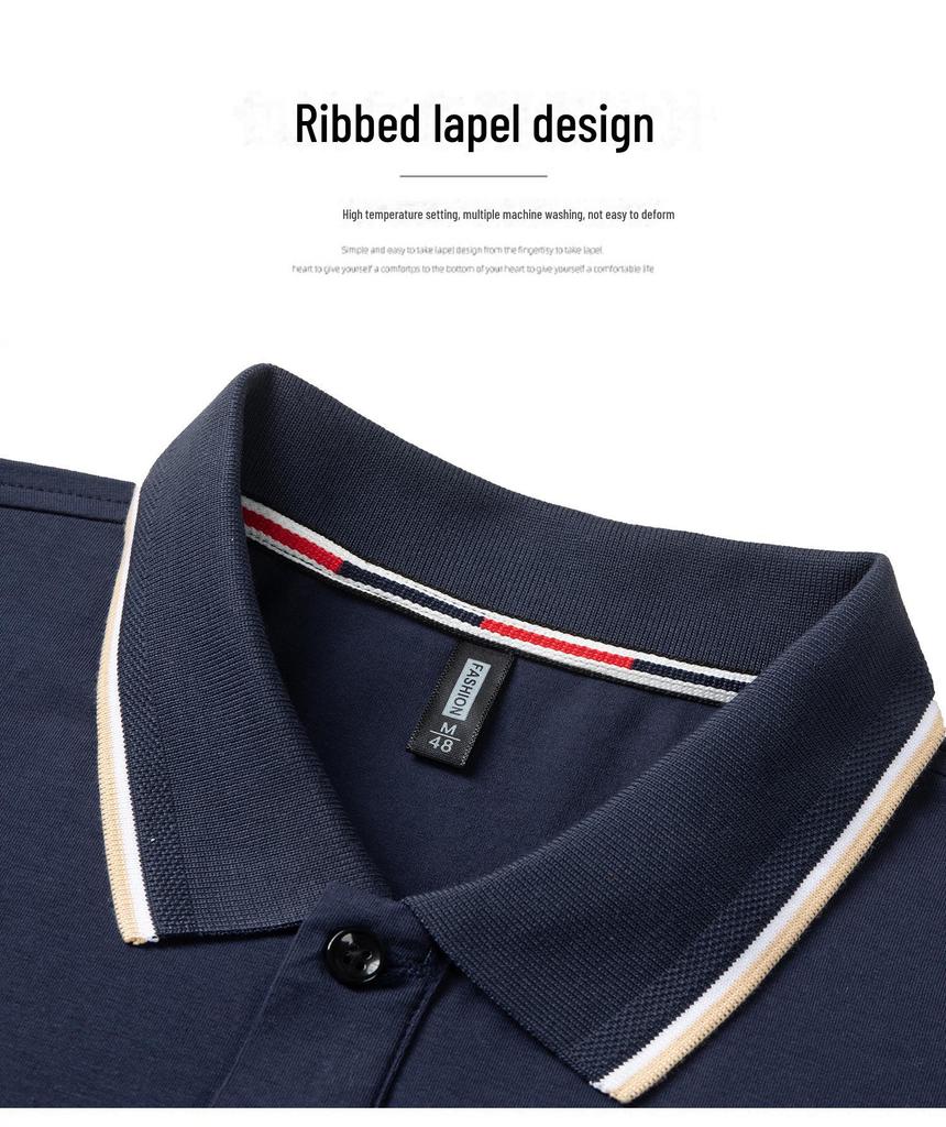 Мужская хлопковая летняя футболка-поло с коротким рукавом и отворотом для пожилых людей