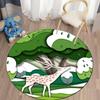 Floor Mat Living Room Rug Children's Crawling Play Area Mat Anime Carpet Door Mat Forest Fawn Round Rug