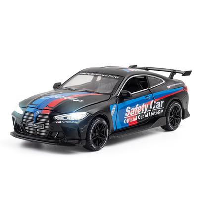 Модель гоночного автомобиля M4 IM GT3 в масштабе 1/32, литые под давлением игрушки из сплава металла с откидной спинкой, звуком и светом для коллекции подарков для детей