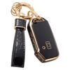 Сумка для ключей от машины с золотой окантовкой, брелок с подвеской в виде кольца с дрелью для Hyundai и Kia