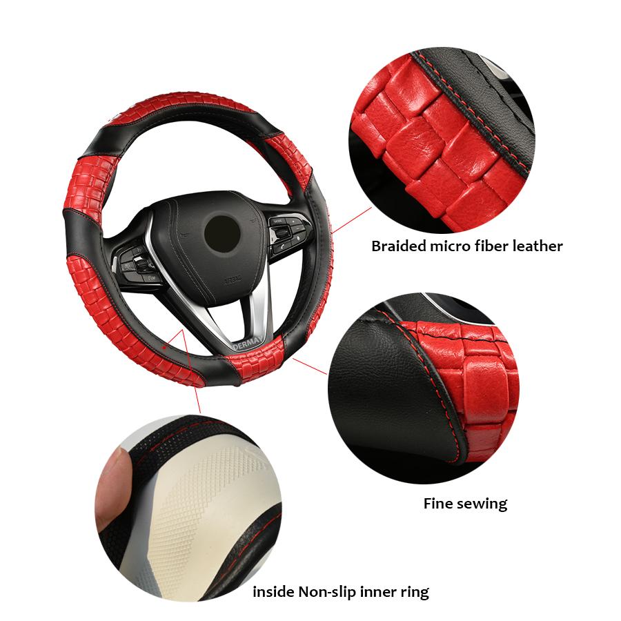 DERMAY роскошный автомобильный чехол на руль, кожаная оплетка, мягкая нескользящая для BMW X5 X6 X7 E53 E70 F15 F85 G05 E71 E72 F16 F86