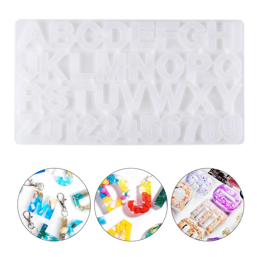 Kits Handmade Craft Crystal Drop Glue Silicone Alphabet Letter Resin Molds Silica Gel Mould