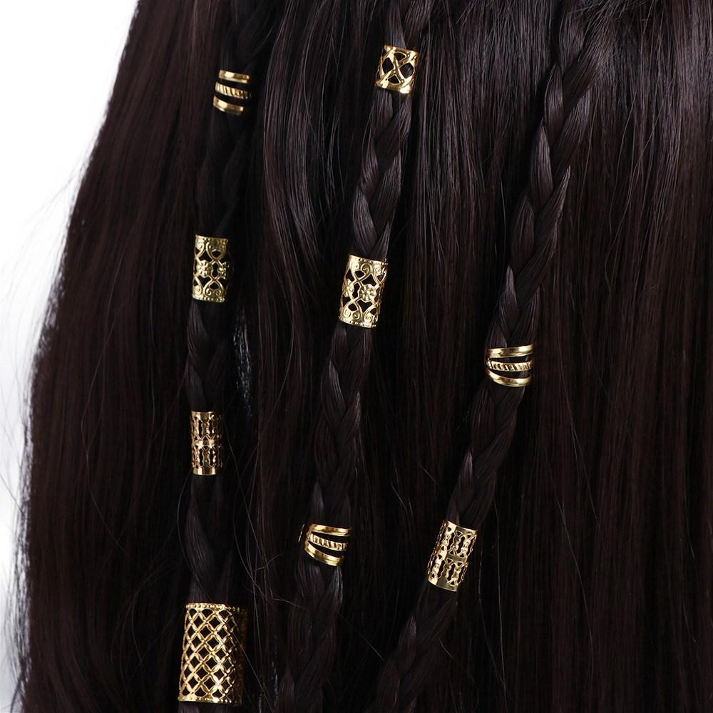 90 шт. Металлические зажимы-манжеты Ажурные кольца для волос Дреды Трубки для плетения волос Бусины для дредов Женские