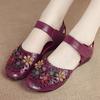 Retro Floral Flats Luxury Sandals Women Designers Cutout Mary Jane Shoes Ladies Genuine Leather Leather Flat Sandals With Strap