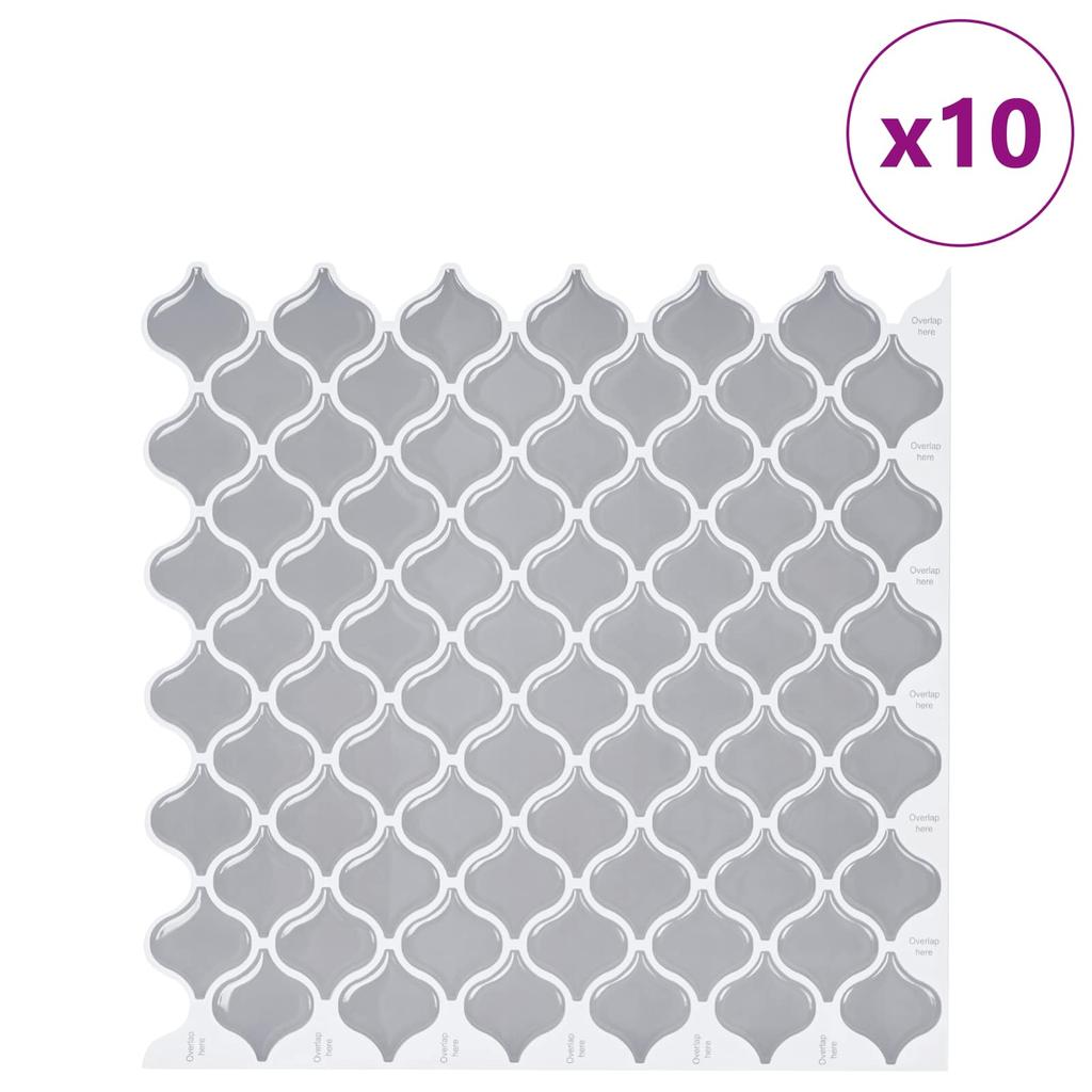 Lantern Tile 10 pcs Grey 27 x 27 cm Polyurethane and PET