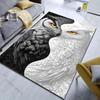 Black and White Owl Art Print Carpet for Bedroom Living Room Bedside Sofa Floor Mat Modern Home Decor Area Rug Machine Wash