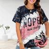 Women Summer T Shirt  Print Tie Dye Pattern  Short Sleeve Tees Casual   Printed  Tops