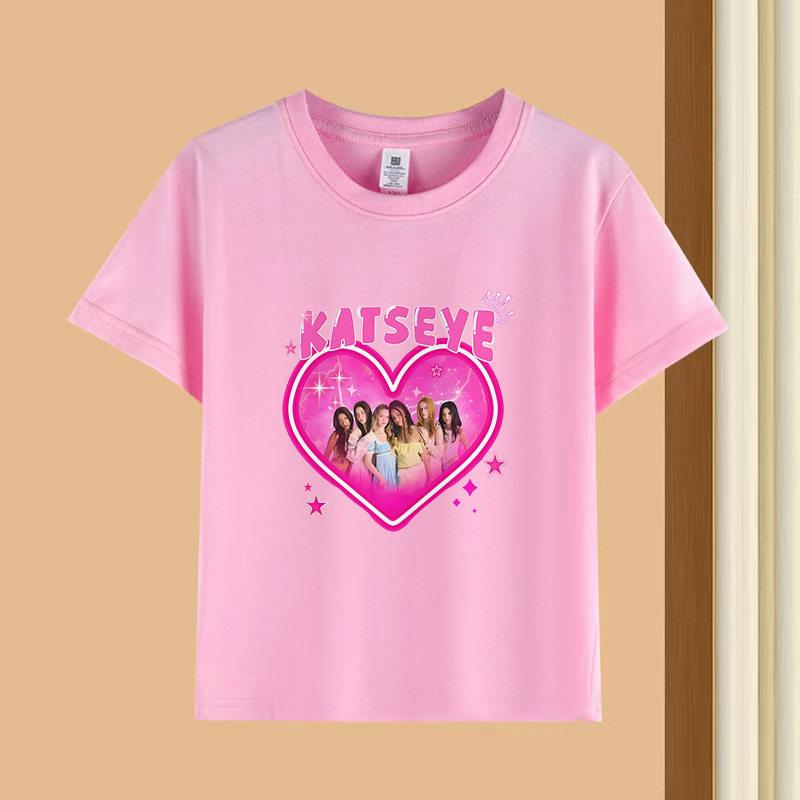 Bestselling Korean Girl Group Katseye Printed Tshirt Shortsleeved Fashionable Casual Adult and Childrens Top