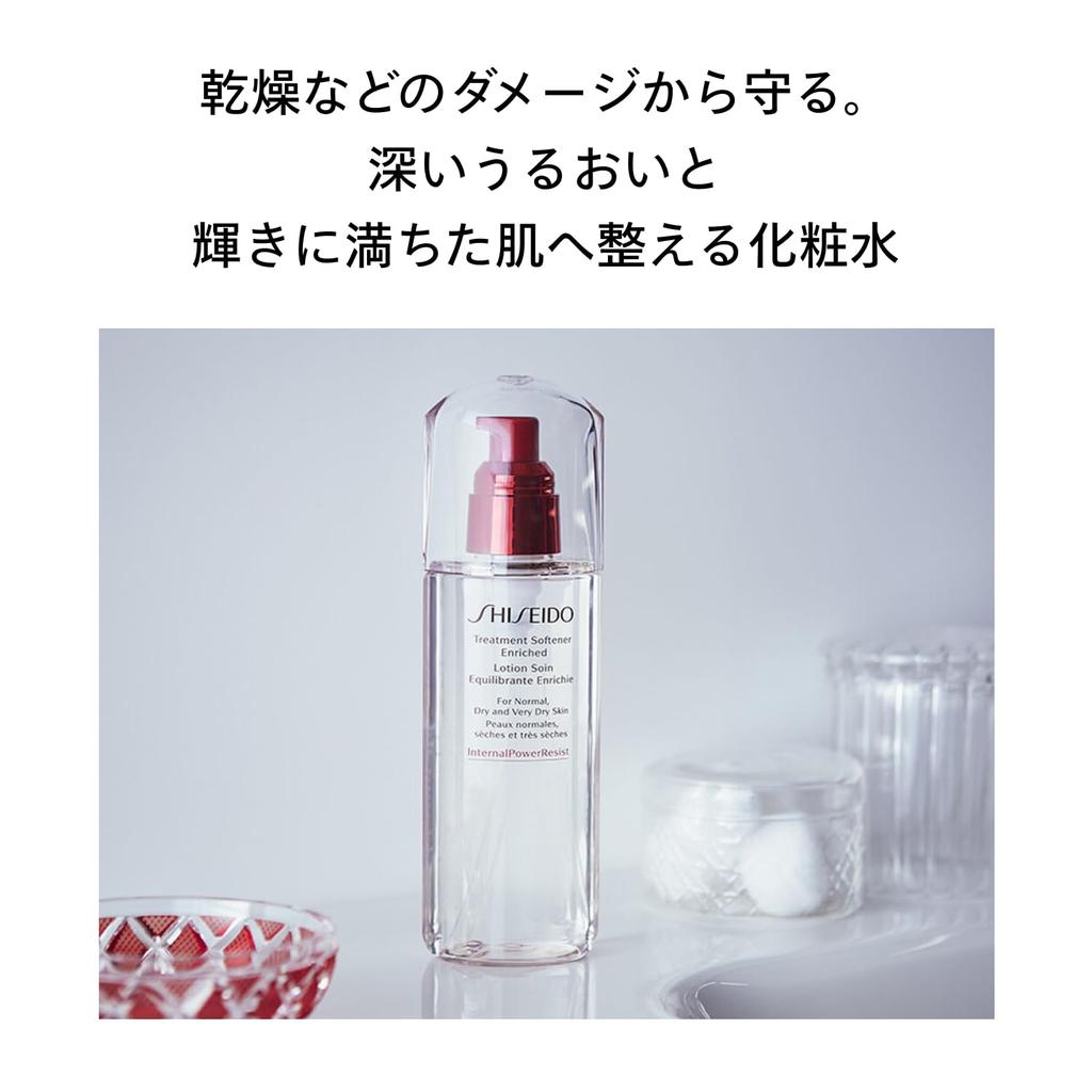 SHISEIDO Увлажняющий лосьон-смягчитель Enriched, сменный блок 150 мл, зеленый цветочный аромат, мелкие морщинки, прозрачность