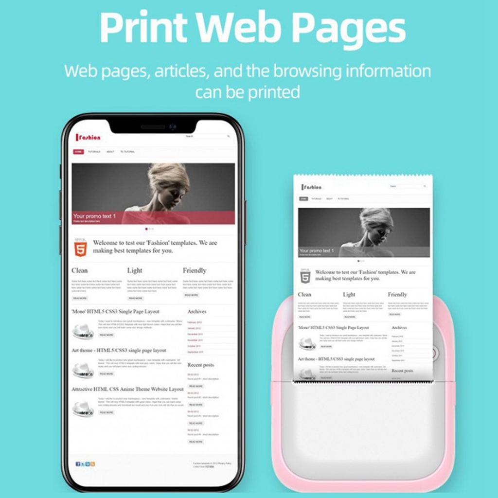 Портативный мини-принтер Беспроводной BT Термопринтер Простое управление Совместим с Android IOS Карманный принтер Принтер для этикеток