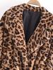 European and American style, new women's clothing, foreign style fashion classic versatile leopard print lapel coat coat