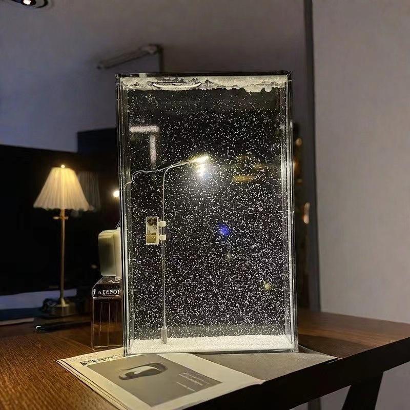 Снежная Ночь Уличный Фонарь Украшение DIY Светящийся Ночник Материалы Упаковка Домашний Рабочий Стол Декор Рождественские Подарки