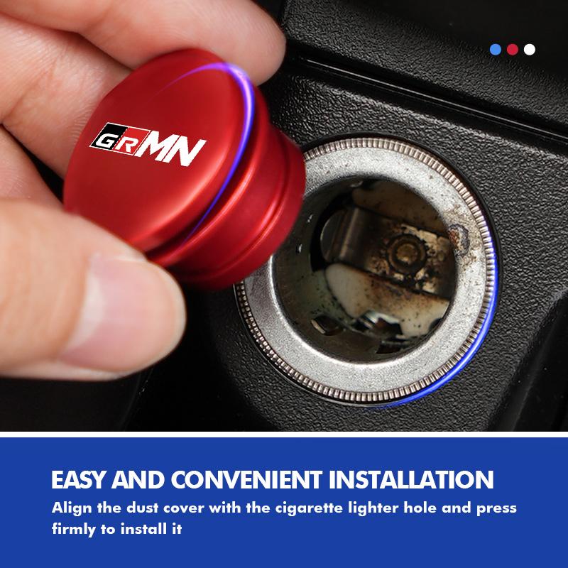 Car Logo Cigarette Lighter Dustproof Cap Protective Cover Auto Accessories For Toyota GR MN Camry Prius Auris Crown Yaris