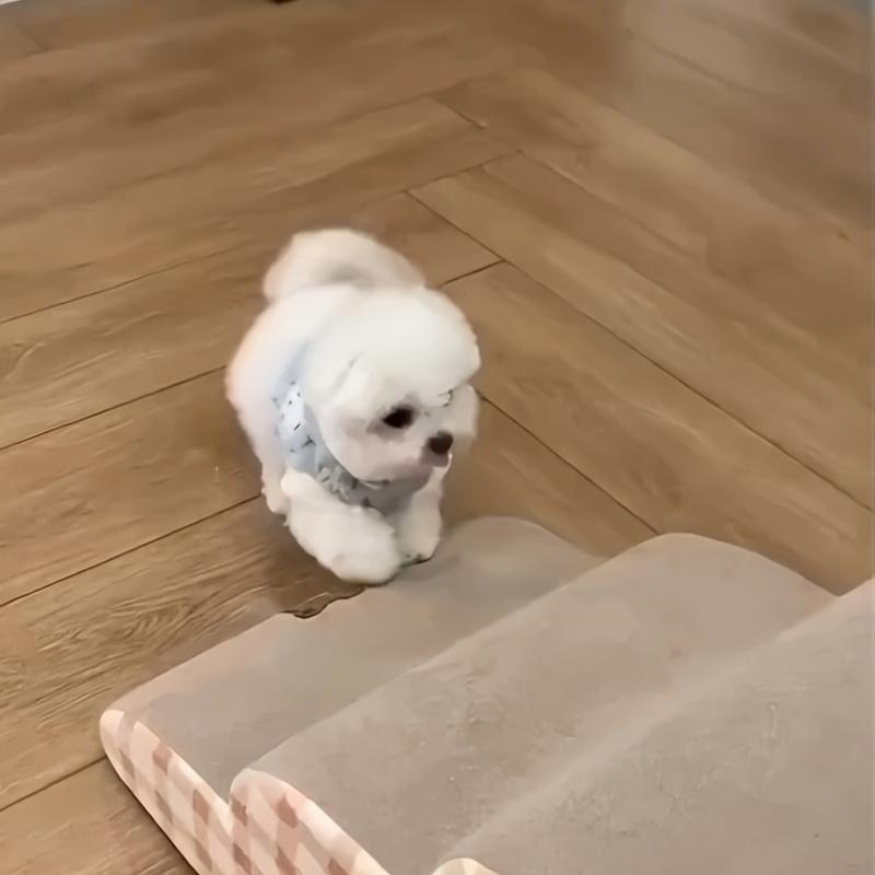 Суперширокий 2/3-слойный противоскользящий пандус для собак - Pet Step, подходит для маленьких и средних собак с решетчатым рисунком, ступенька из мягкой ткани