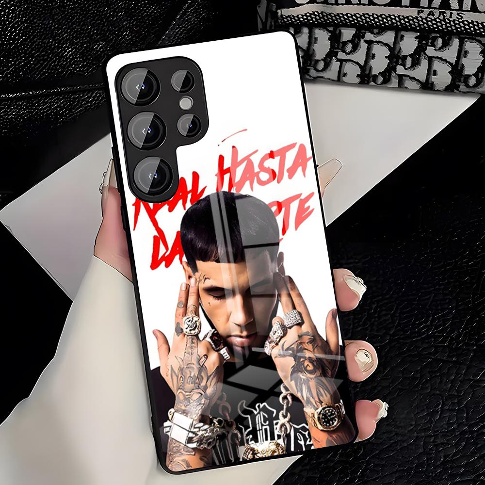 Чехол для телефона Anuel AA для Samsung A25 A13 A33 5G A54 A36 A35 A56 A52 A14 Ударопрочная стеклянная крышка