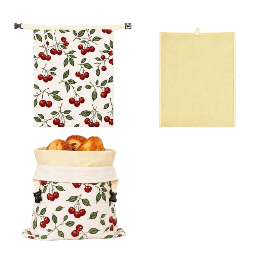 Lock Closure Bread Storage Bag Linen Cotton Beeswax Coated Bags New Sourdough Bread Bag for Baking