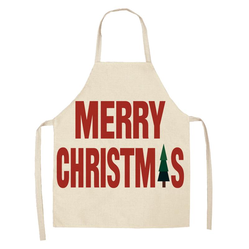 Linen Merry Christmas Apron Christmas Decorations for Home Kitchen Accessories 2024 Christmas Natal Navidad 2025 New Year Gifts