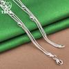 Noble 925 Sterling Silver Oval Bead Snake Chain Necklace For Men Fashion Charm Jewelry Women Birthday Party Gifts Accessories