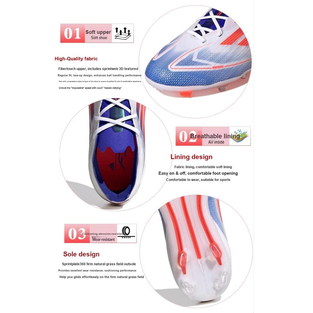adidas Детские кроссовки Adizero F50 Pro FG J Advancement Pack White Cloud-White Solar-Red IF1361
