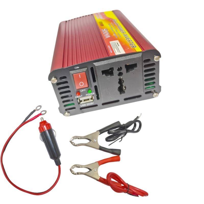 Euro 500W Car Inverter 12V to 220V Car Socket, Laptop Shaver Charging Inverter
