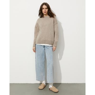 Осенне-зимний женский свитер с круглым вырезом, пуловер, свободный удобный повседневный свитер с длинными рукавами