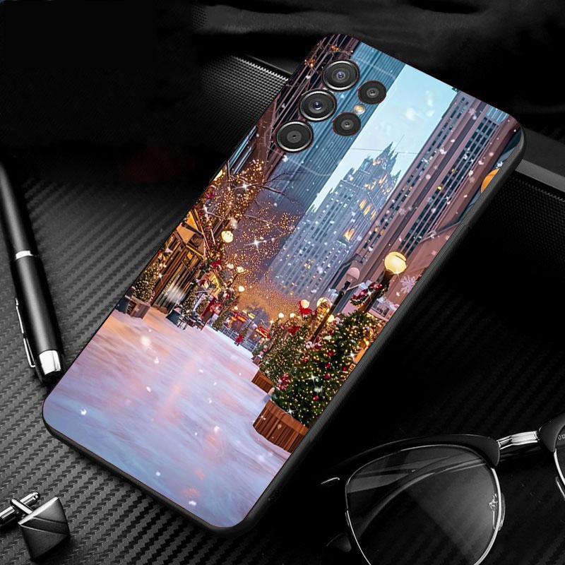 Phone Case For Samsung Galaxy S25 S24 S23 S22 S21 Ultra S24 S23 S22 S21 S25 Plus S24 S25 FE Winter Snow Light Sceneary