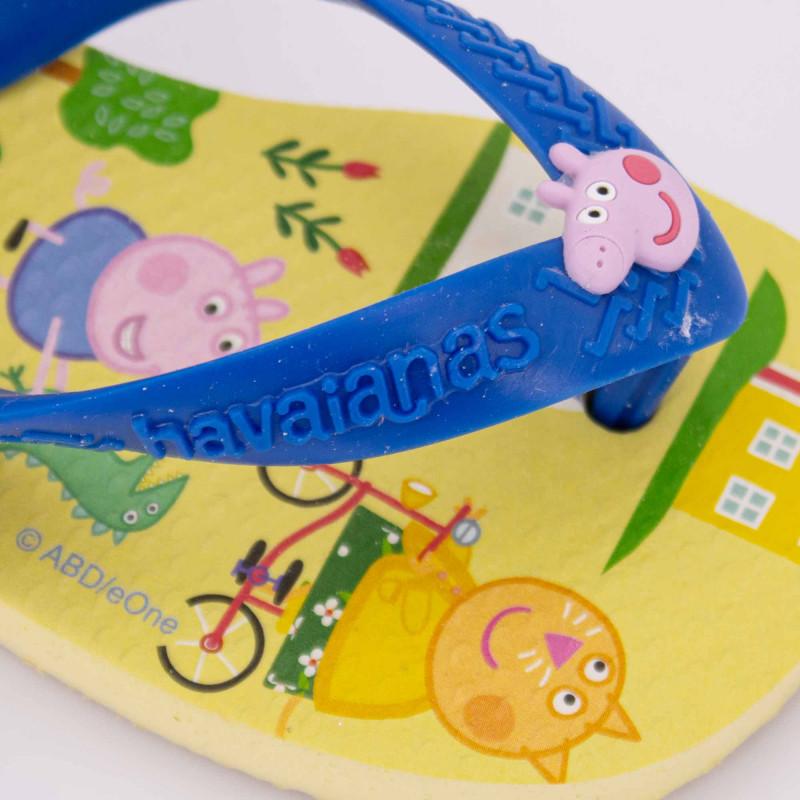 Детские эластичные шлепанцы синего цвета «Свинка Пеппа» HAVAIANAS