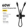 Essager 60 Вт USB Type-C Кабель для зарядки на шнурке Короткий кабель для Samsung S25 S24 Xiaomi iPhone 17 16 15 Pro Кабель Type-C на Type-C