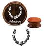 Printtoo Wooden Rubber Stamp Leaf Pattern Scrap-booking Round Brown Stamps-2