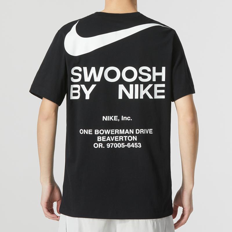 Новая хлопковая футболка Nike Sportswear Big Swoosh для бега и спортзала, черная DZ2882-010