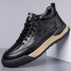 Men's Shoes Autumn Sports and Leisure Leather Shoes Men's Soft-soled Thick-soled High-top Versatile Fashion Board Shoes