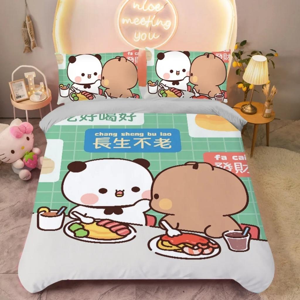 Прекрасный детский пододеяльник Kawai Bubu плюс Dudu Мягкий пододеяльник Теплый одеяло Кровать Односпальная Двуспальная Full King Queen Размеры Постельное белье Детский